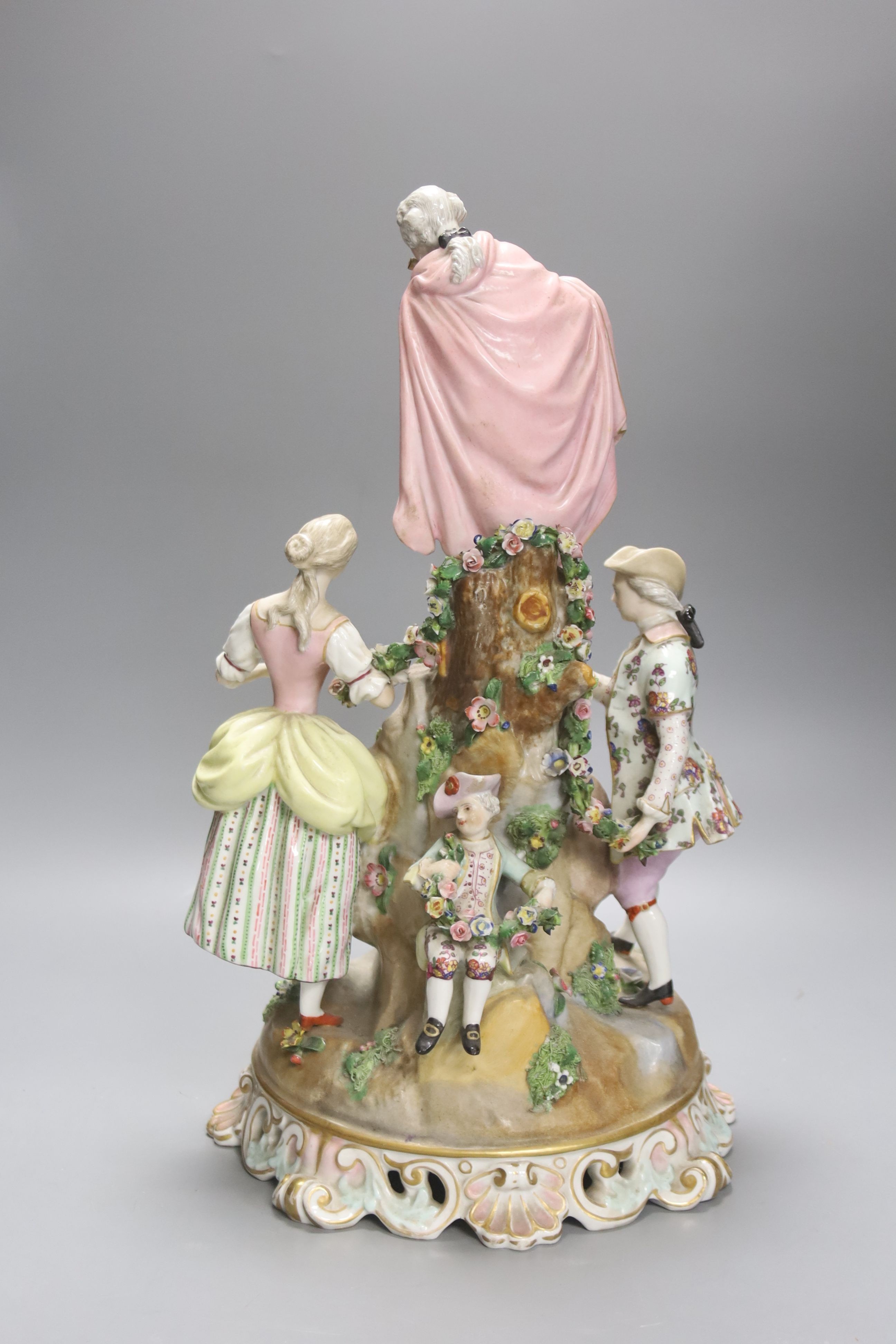 A large Volkstedt porcelain group, height 42cm